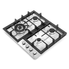 Cosmo 24" Gas Cooktop in Stainless Steel with 4 Sealed Burners - COS-640STX-E - The Home Selection