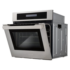 Cosmo 24" Single Electric Wall Oven w/ 8 Functions and 2.5 cu. ft. True European Convection in Stainless Steel - C106SIX-PT - The Home Selection