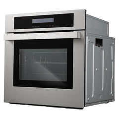 Cosmo 24" Single Electric Wall Oven w/ 8 Functions and 2.5 cu. ft. True European Convection in Stainless Steel - C106SIX-PT - The Home Selection