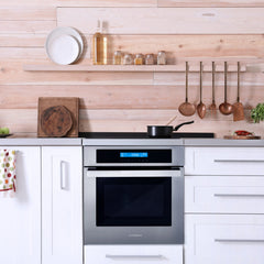 Cosmo 24" Single Electric Wall Oven w/ 8 Functions and 2.5 cu. ft. True European Convection in Stainless Steel - C106SIX-PT - The Home Selection