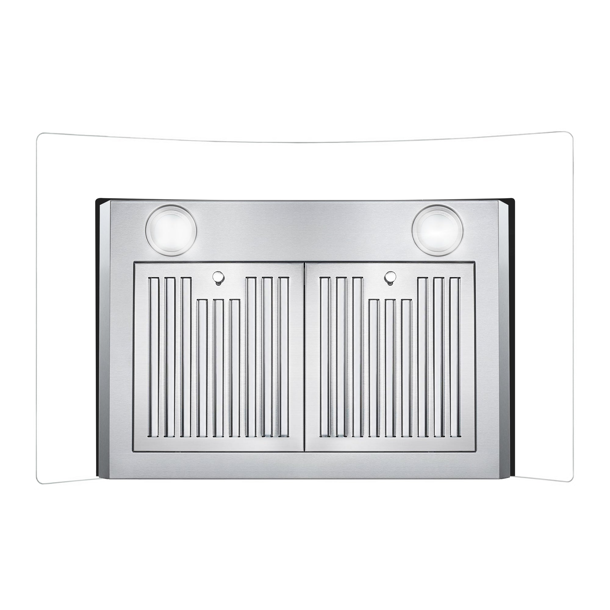 Cosmo 30" 380 CFM Ductless Wall Mount Glass Canopy Range Hood with Push Button Controls Range Hood with Carbon Filters and LED Lighting - COS-668A750-DL - The Home Selection