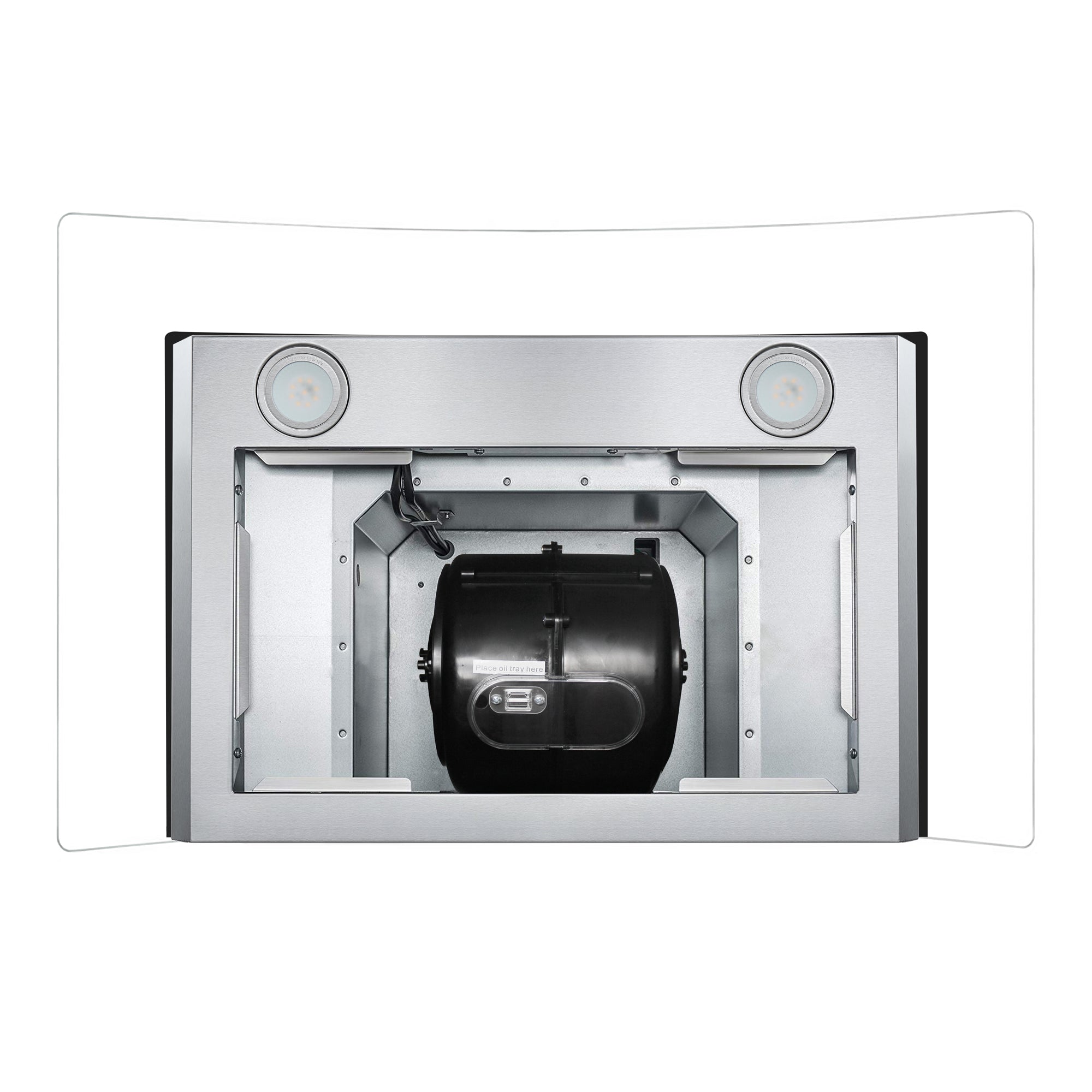 Cosmo 30" 380 CFM Ductless Wall Mount Glass Canopy Range Hood with Push Button Controls Range Hood with Carbon Filters and LED Lighting - COS-668A750-DL - The Home Selection