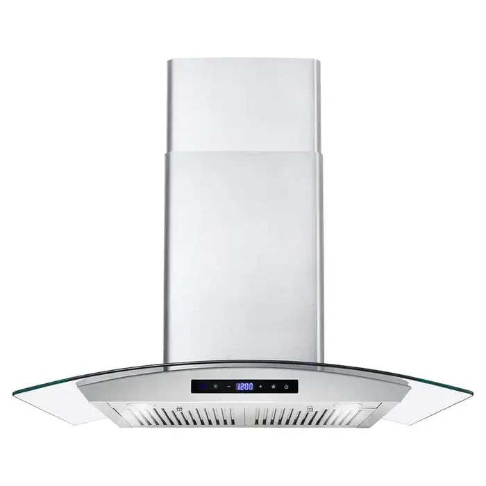 Cosmo 30" 380 Cubic Feet Per Minute CFM Convertible Wall Mount Range Hood in Stainless Steel with Charcoal Filter and Light Included - COS-668WRCS75-DL - The Home Selection
