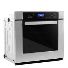 Cosmo 30" 5 cu. ft. Single Electric Wall Oven with True European Convection and Self Cleaning in Stainless Steel - COS-30ESWC - The Home Selection