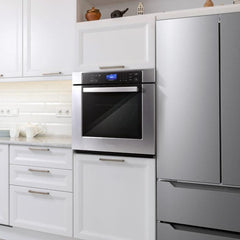 Cosmo 30" 5 cu. ft. Single Electric Wall Oven with True European Convection and Self Cleaning in Stainless Steel - COS-30ESWC - The Home Selection