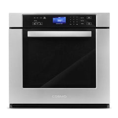 Cosmo 30" 5 cu. ft. Single Electric Wall Oven with True European Convection and Self Cleaning in Stainless Steel - COS-30ESWC - The Home Selection