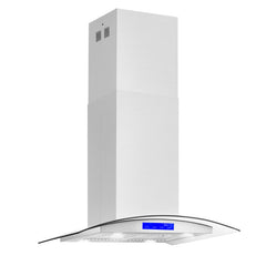 Cosmo 30" Ducted Island Range Hood in Stainless Steel with LED Lighting and Permanent Filters - COS-668ICS750 - The Home Selection