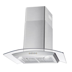 Cosmo 30" Ducted Wall Mount Range Hood in Stainless Steel with Push Button Controls, LED Lighting and Permanent Filters - COS-668WRC75 - The Home Selection
