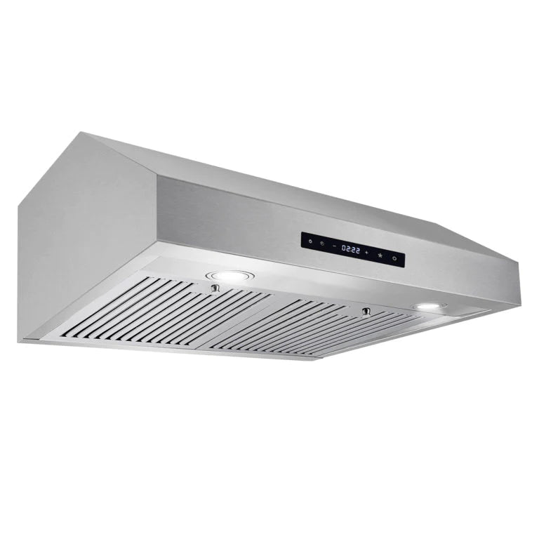 Cosmo 30" Ductless Under Cabinet Stainless Steel Range Hood With LED Light, 380 CFM, Permanent Filters,Stainless Steel - UMC30-DL - The Home Selection