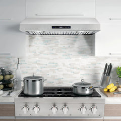 Cosmo 30" Ductless Under Cabinet Stainless Steel Range Hood With LED Light, 380 CFM, Permanent Filters,Stainless Steel - UMC30-DL - The Home Selection