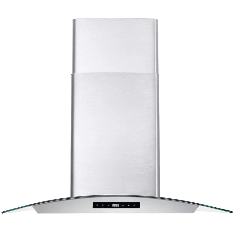 Cosmo 30" Ductless Wall Mount Range Hood In Stainless Steel With LED Lighting And Carbon Filter Kit For Recirculating - COS-668AS750-DL - The Home Selection