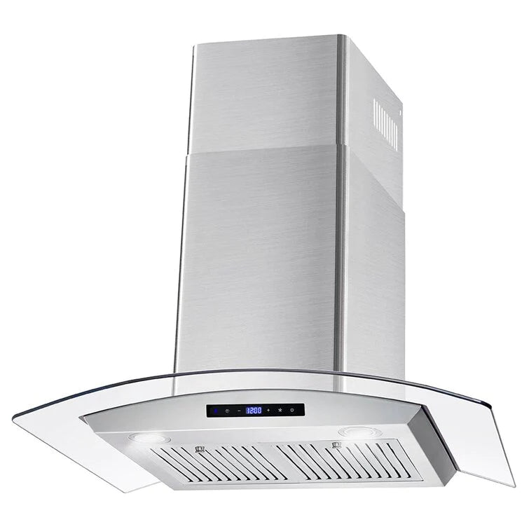 Cosmo 30" Ductless Wall Mount Range Hood In Stainless Steel With LED Lighting And Carbon Filter Kit For Recirculating - COS-668AS750-DL - The Home Selection