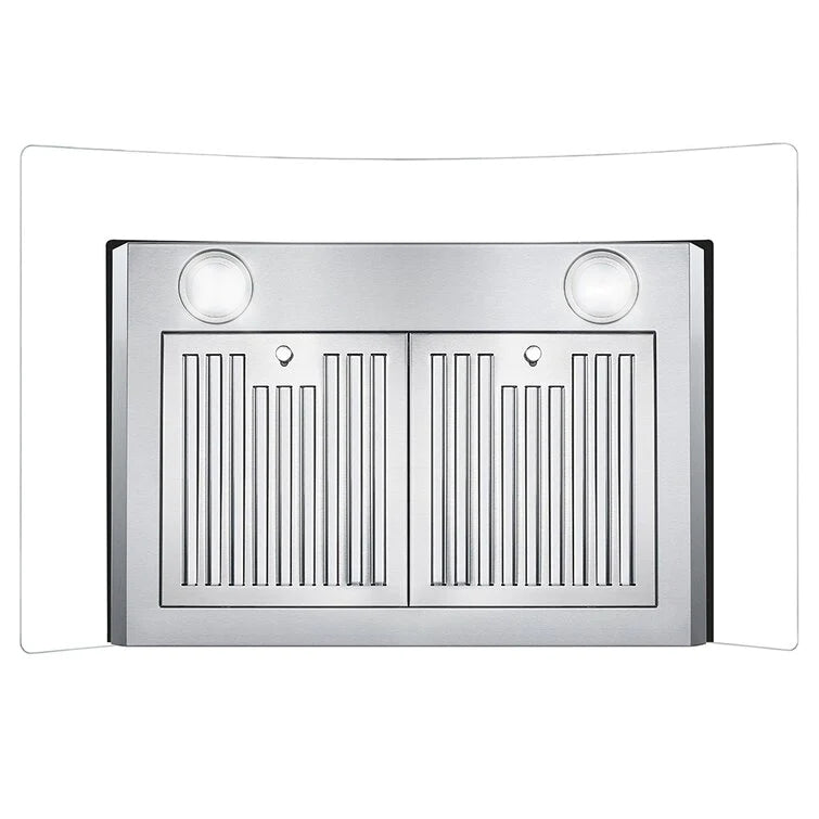 Cosmo 30" Ductless Wall Mount Range Hood In Stainless Steel With LED Lighting And Carbon Filter Kit For Recirculating - COS-668AS750-DL - The Home Selection