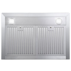 Cosmo 30" Ductless Wall Mount Range Hood with Push Button Controls, 3-Speed Fan, Permanent Filters, LED Lights & Carbon Filter Kit - COS-63175-DL - The Home Selection