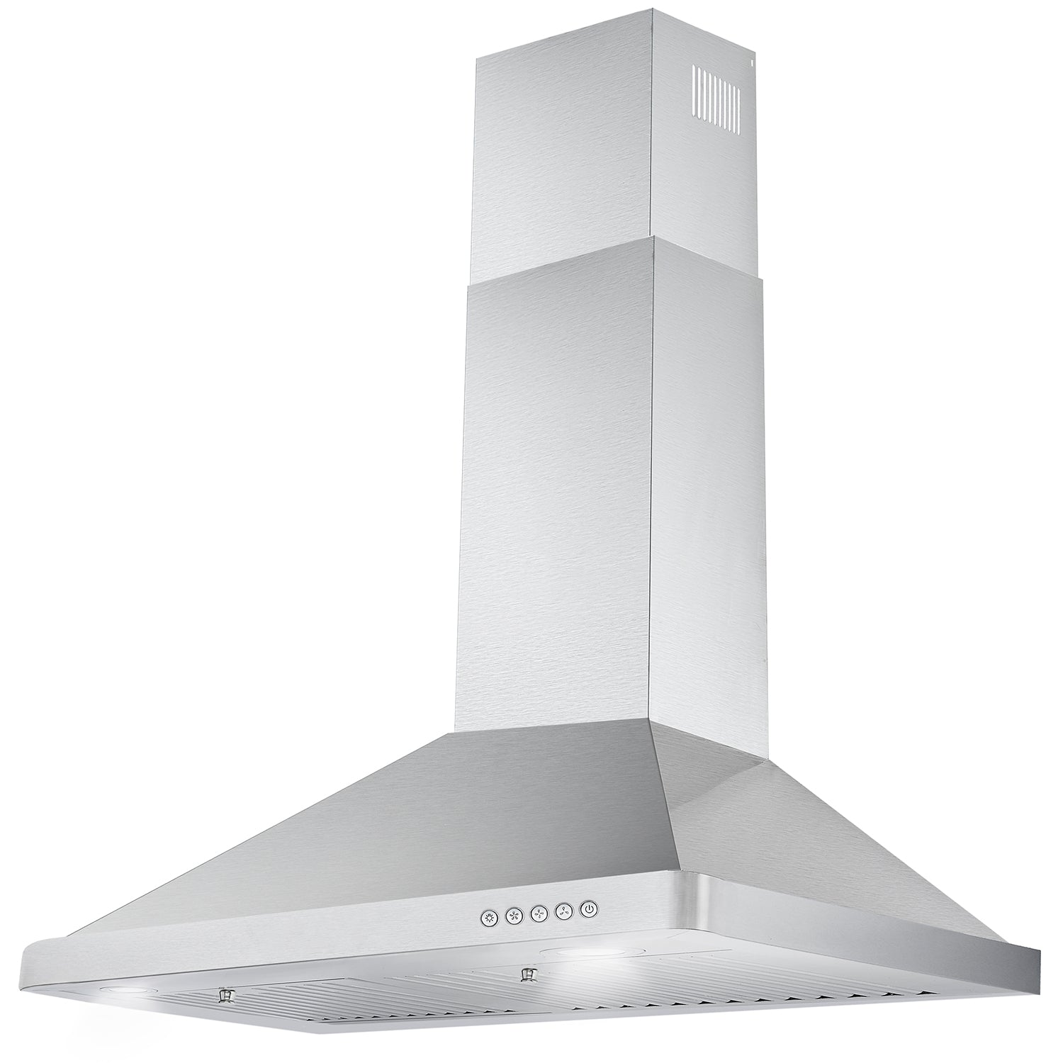 Cosmo 30" Ductless Wall Mount Range Hood with Push Button Controls, 3-Speed Fan, Permanent Filters, LED Lights & Carbon Filter Kit - COS-63175-DL - The Home Selection