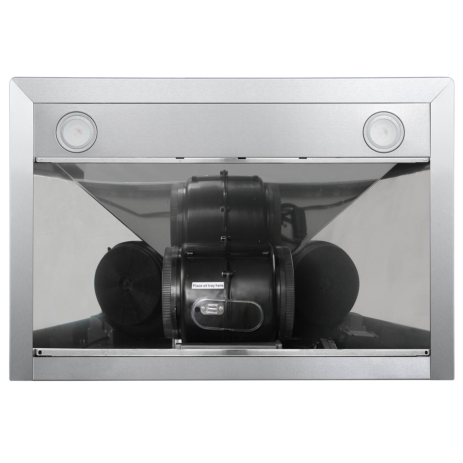 Cosmo 30" Ductless Wall Mount Range Hood with Push Button Controls, 3-Speed Fan, Permanent Filters, LED Lights & Carbon Filter Kit - COS-63175-DL - The Home Selection