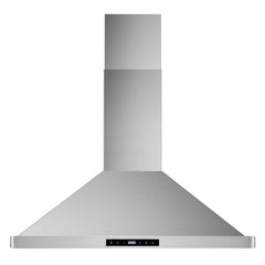 Cosmo 30" Ductless Wall Mount Range Hood with Soft Touch Controls, 3-Speed Fan, Permanent Filters, LED Lights; Carbon Filter Kit - COS-63175S-DL - The Home Selection