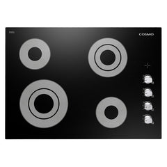Cosmo 30" Electric Ceramic Glass Cooktop with 4 Burners, Dual Zone Elements, Hot Surface Indicator Light and Control Knobs - COS-304ECC - The Home Selection
