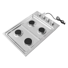 Cosmo 30" Gas Cooktop in Stainless Steel with 4 Italian Made Burners - COS-DIC304 - The Home Selection