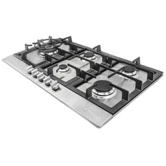 Cosmo 30" Gas Cooktop in Stainless Steel with 5 Sealed Brass Burners - COS-850SLTX-E - The Home Selection