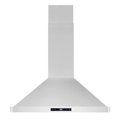Cosmo 30" Island Range Hood with 3-Speed Fan, 380 CFM, Permanent Filters, LED Lights, Soft Touch Controls, Ducted Kitchen Vent Hood Extractor in Stainless Steel - COS-63ISS75 - The Home Selection