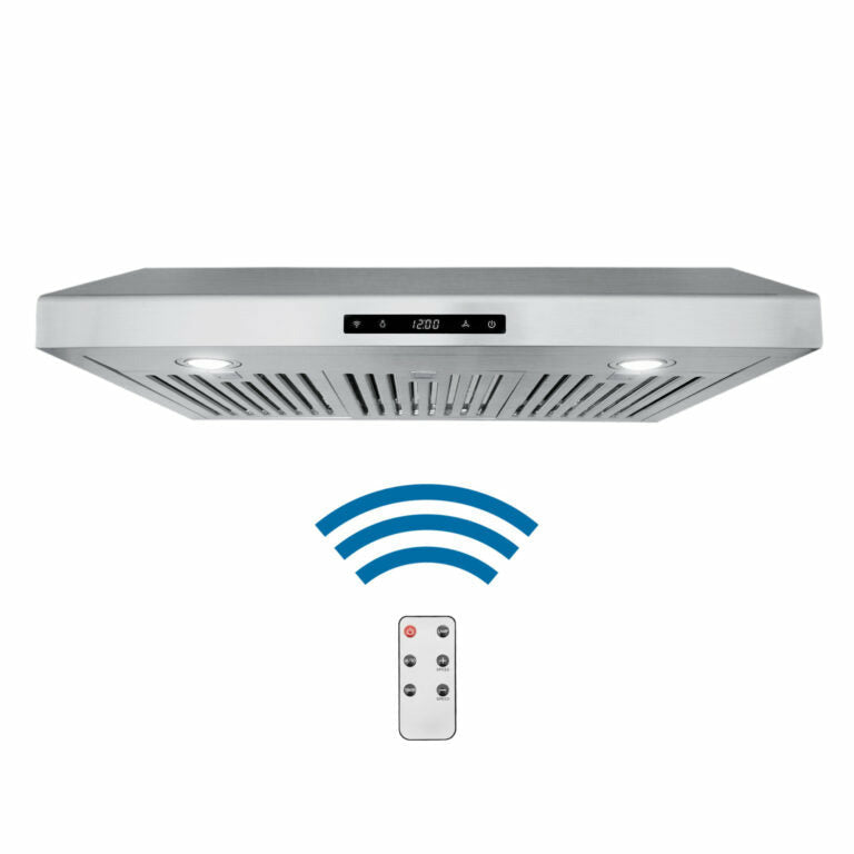 Cosmo 30" Under Cabinet Range Hood with Digital Touch Controls, 3-Speed Fan, LED Lights and Permanent Filters in Stainless Steel - COS-KS6U30 - The Home Selection