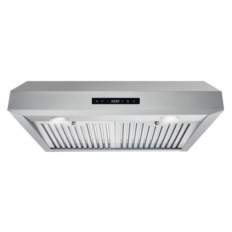 Cosmo 30" Under Cabinet Stainless Steel Range Hood with LED Light, 380 CFM, Permanent Filter, Convertible from Ducted to Ductless (Kit Not Included), 30 in., Stainless Steel - UMC30 - The Home Selection