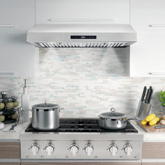 Cosmo 30" Under Cabinet Stainless Steel Range Hood with LED Light, 380 CFM, Permanent Filter, Convertible from Ducted to Ductless (Kit Not Included), 30 in., Stainless Steel - UMC30 - The Home Selection