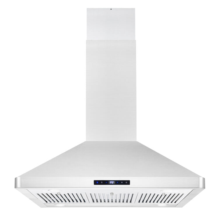 Cosmo 36" Ducted Island Range Hood with 380 CFM, 3-Speed Fan, Permanent Filters, LED Lights in Stainless Steel - COS-63ISS90 - The Home Selection