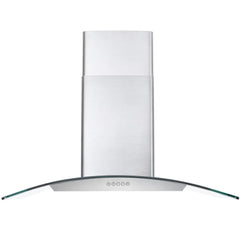 Cosmo 36" Ductless Wall Mount Range Hood in Stainless Steel with Push Button Controls, LED Lighting and Carbon Filter Kit for Recirculating - COS-668WRC90-DL - The Home Selection