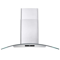 Cosmo 36" Ductless Wall Mount Range Hood, Stainless Steel With Soft Touch Control - COS-668WRCS90-DL - The Home Selection