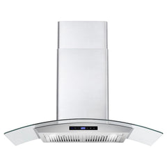 Cosmo 36" Ductless Wall Mount Range Hood, Stainless Steel With Soft Touch Control - COS-668WRCS90-DL - The Home Selection