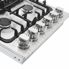 Cosmo 36" Gas Cooktop in Stainless Steel with 6 Italian Made Burners - COS-DIC366 - The Home Selection
