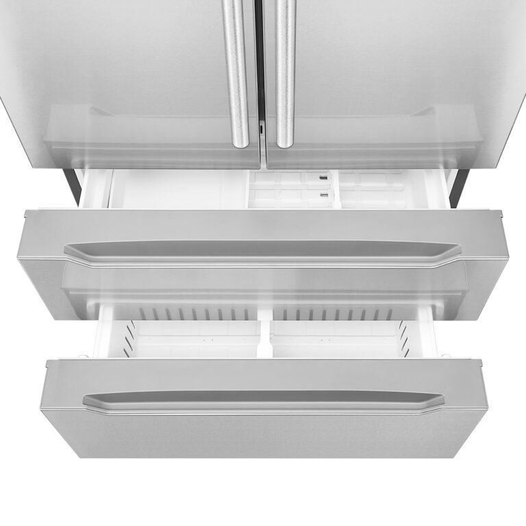 Cosmo 36" Refrigerator with Pull Handle in Stainless Steel 22.5 cu. ft. 4-Door French Door, Counter Depth - COS-FDR225RHSS-G - The Home Selection