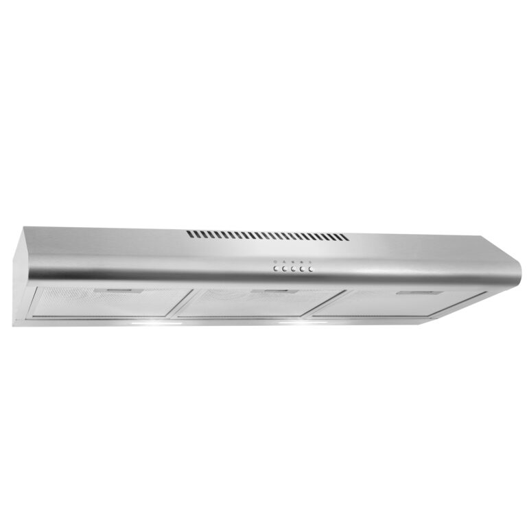 Cosmo 36" Under Cabinet Range Hood Ductless Convertible Duct, Slim Kitchen Stove Vent with 3 Speed Exhaust Fan, Reusable Filter and LED Lights in Stainless Steel - COS-5MU36 - The Home Selection