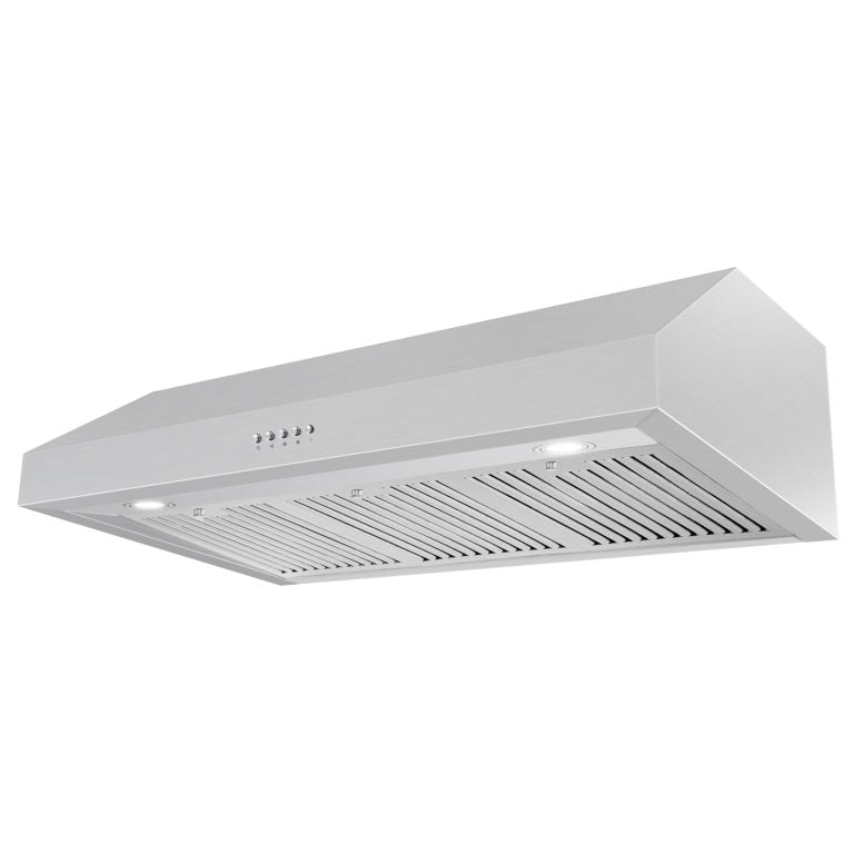 Cosmo 36" Under Cabinet Range Hood with Push Button Controls, 3-Speed Fan, LED Lights and Permanent Filters in Stainless Steel - UC36 - The Home Selection