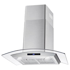 Cosmo 4 Piece Kitchen Package with 30" Freestanding Gas Range 30" Wall Mount Range Hood 24" Built-in Fully Integrated Dishwasher & Energy Star French Door Refrigerator - The Home Selection