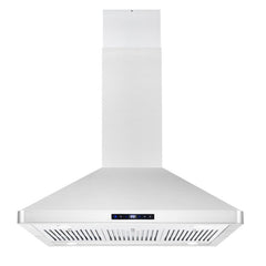 Cosmo 4 Piece Kitchen Package with 36" Freestanding Gas Range 36" Island Range Hood 24" Built-in Fully Integrated Dishwasher & Energy Star French Door Refrigerator - The Home Selection