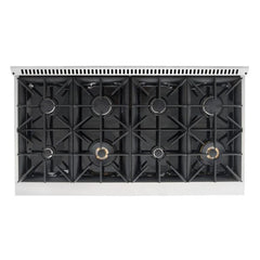 Cosmo 48" Commercial-Style 5.5 cu. ft. Double Oven Gas Range with 8 Italian Burners and Heavy Duty Cast Iron Grates in Stainless Steel - COS-GRP486G - The Home Selection
