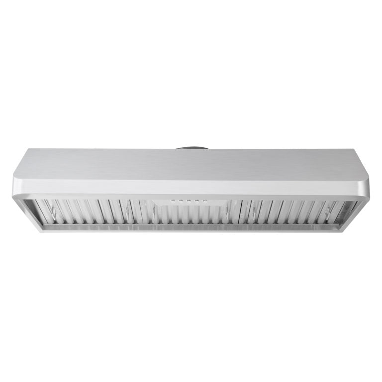 Cosmo 48" Under Cabinet Range Hood with Push Button Controls, Permanent Filters, 3-Speed Fan and LED Lights in Stainless Steel - COS-QB48 - The Home Selection