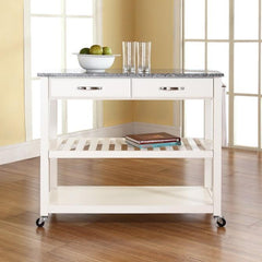 Crosley 43 Inch Granite Top Kitchen Prep Cart - KF30053 - The Home Selection