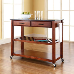 Crosley 43 Inch Granite Top Kitchen Prep Cart - KF30054 - The Home Selection