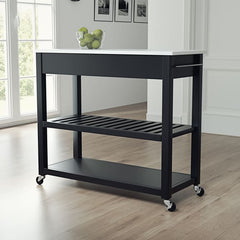 Crosley 43 Inch Granite Top Kitchen Prep Cart - KF30056 - The Home Selection