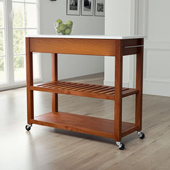 Crosley 43 Inch Granite Top Kitchen Prep Cart - KF30056 - The Home Selection
