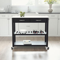 Crosley 43 Inch Granite Top Kitchen Prep Cart - KF30056 - The Home Selection
