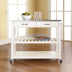 Crosley 43 Inch Stainless Steel Top Kitchen Prep Cart - KF30052 - The Home Selection