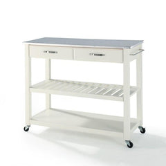 Crosley 43 Inch Stainless Steel Top Kitchen Prep Cart - KF30052 - The Home Selection