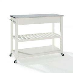 Crosley 43 Inch Stainless Steel Top Kitchen Prep Cart - KF30052 - The Home Selection