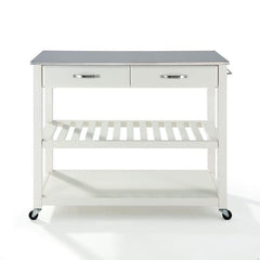 Crosley 43 Inch Stainless Steel Top Kitchen Prep Cart - KF30052 - The Home Selection
