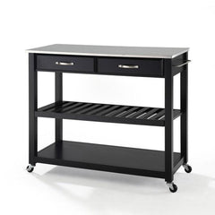 Crosley 43 Inch Stainless Steel Top Kitchen Prep Cart - KF30052 - The Home Selection